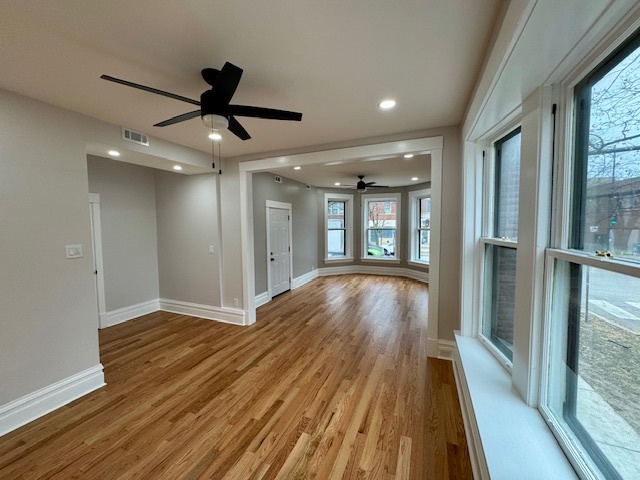 dining room looking into office alcove and living room - 4200 N Damen Ave