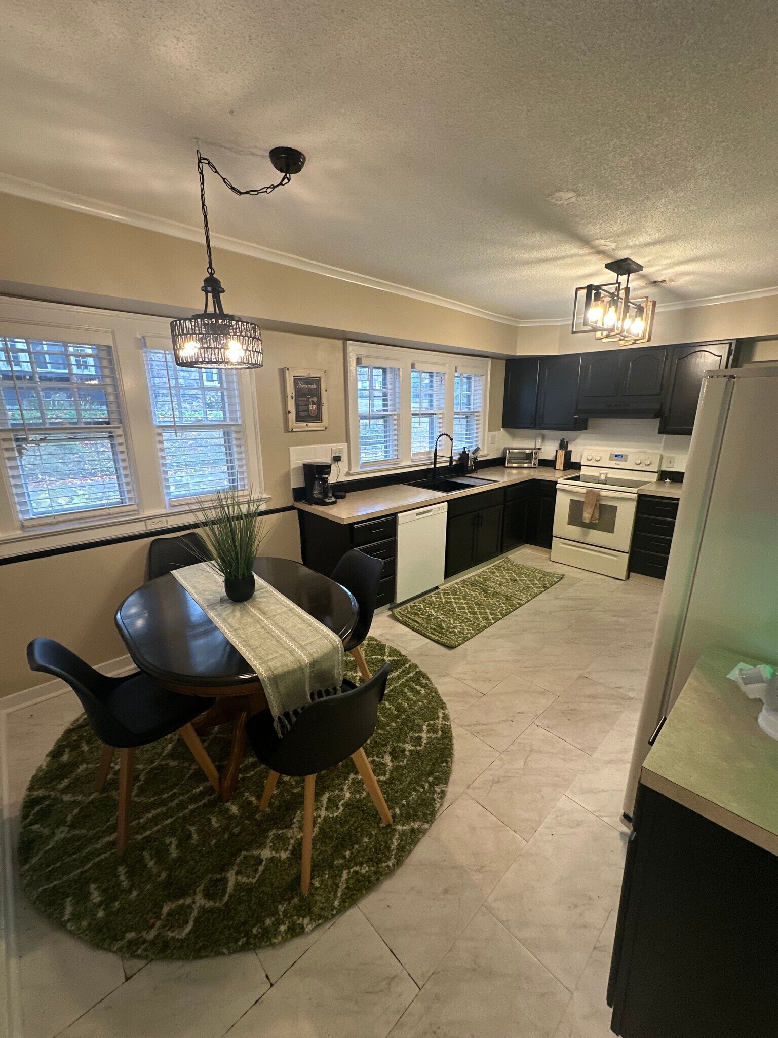 kitchen with pans, dishes,silverware, glassware, air fryer, microwave, toaster oven, etc. - 201 Salt Springs Rd