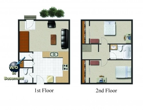 2 Bed 1.5 Bath - 502 College