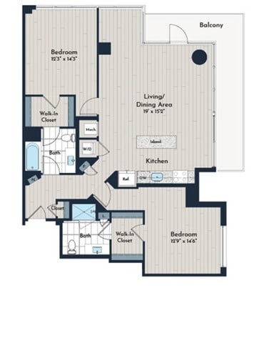 2B-3c Floor Plan - Meridian 2250 at Eisenhower Station