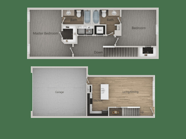 The Sage - Two Bedroom Two Bath Flat - Sage Apartments and Townhomes