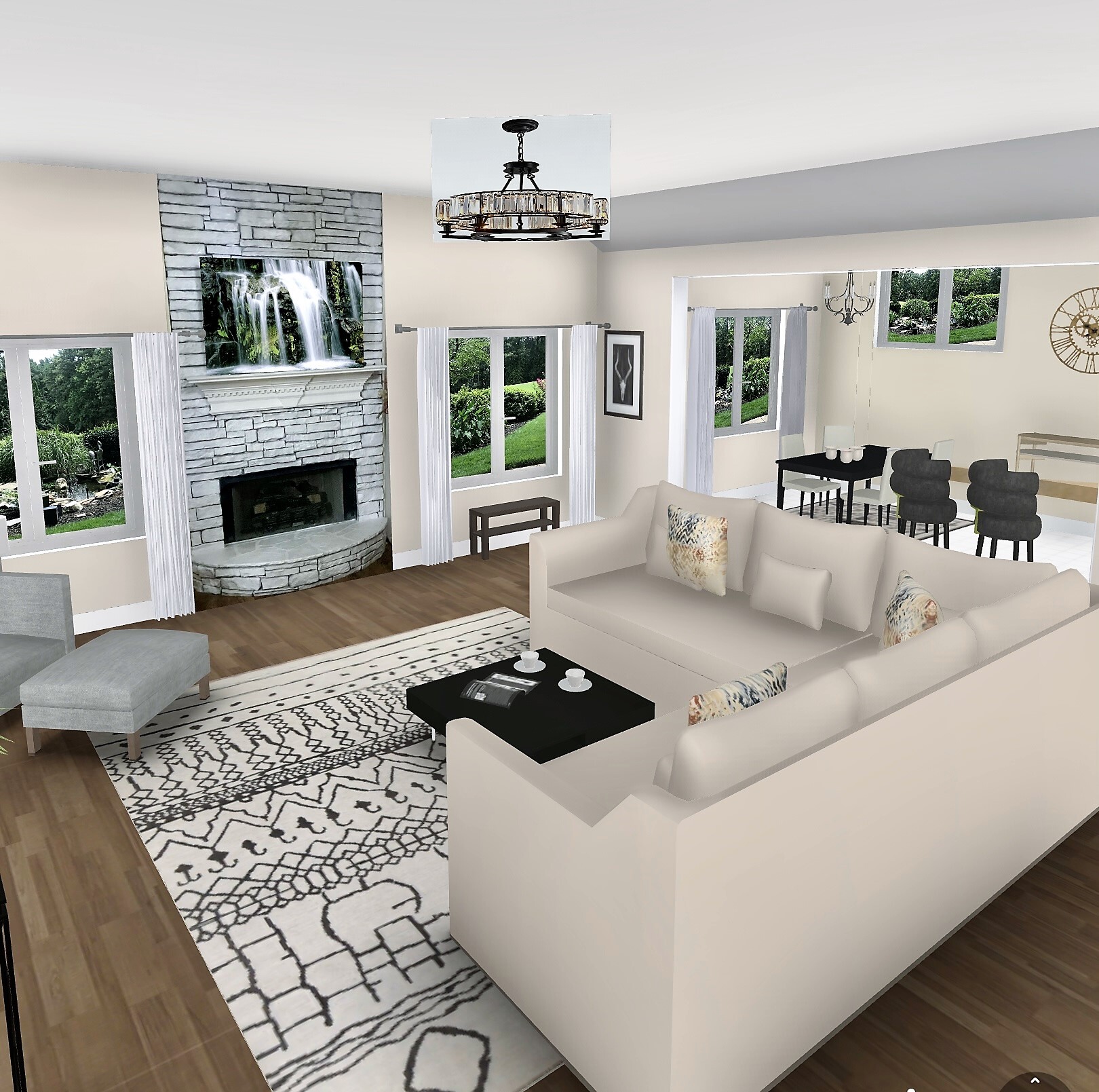 Open Great Room to Kitchen and Dining - 407 Clubview Dr