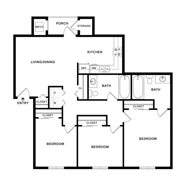 Floorplan - Falls Terrace Apartments