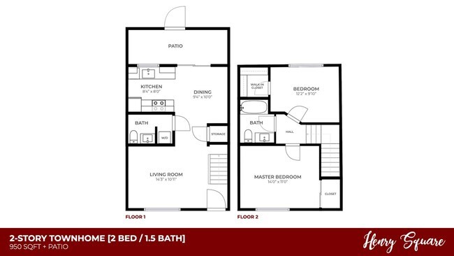 Floorplan - Henry Square- 2 Bed Luxury Townhomes