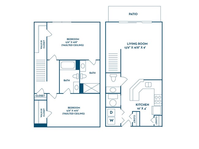 2 Bedroom | 2.5 Bath | 1120 SF - BriceGrove Park Apartments