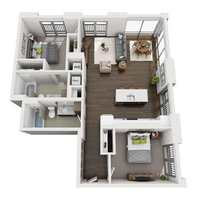 The Dianne - 2x2 Penthouse A - 2 Beds - 2 Baths - 1080 Sq. ft. - Dianne