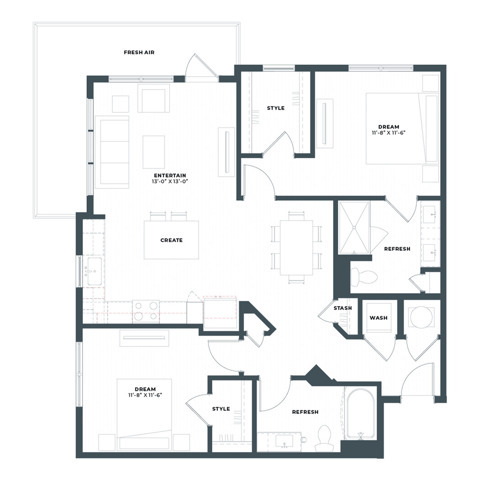 B2 Floor Plan - Midland Gainesville