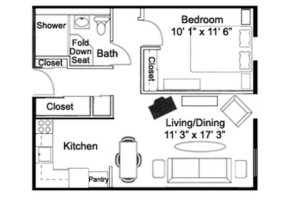 1BR/1BA - Jackson Park Apartments