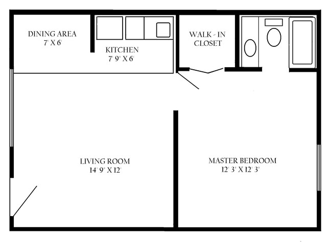 Floor Plan - Almar Apartments- No Availability