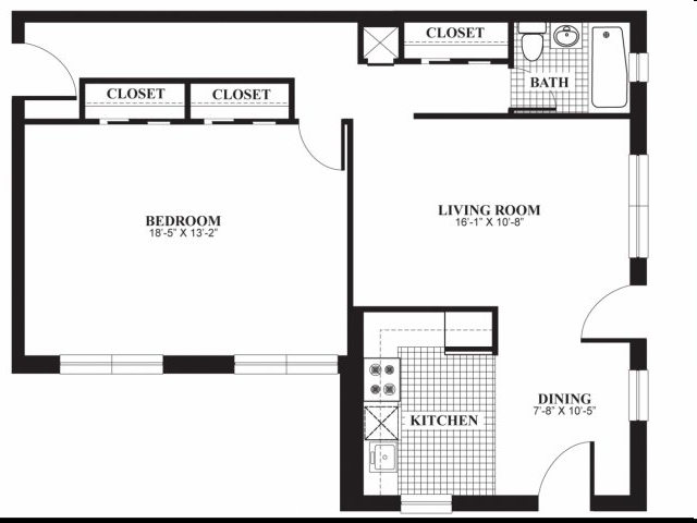 1BR/1BA - The Barrington Apartments