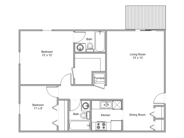 2 Bedroom Standard - Gazebo Apartments