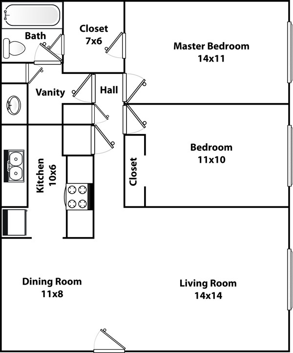 Floorplan - Foxcroft Apartments