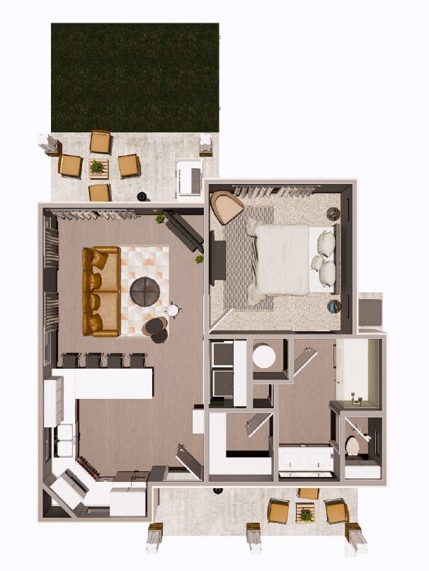 One Bedroom Layout - Trulo Homes Jenks