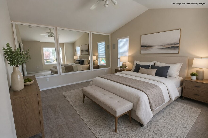 Primary Bedroom with Wall of Mirrors - 1306 57th St SW