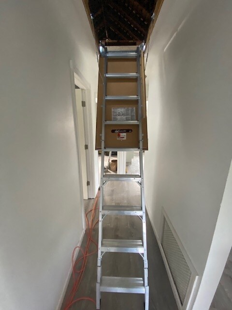 Pulldown staircase that takes you to a LARGE attic - 33 Southfield Ave
