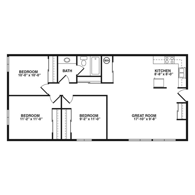 3BR/1BA - Southview Apartments