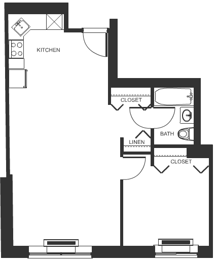 1BR/1BA - Schermerhorn Court Apartments