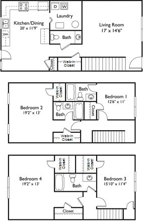 4BR/3.5BA Townhouse - Regency Court Apartments