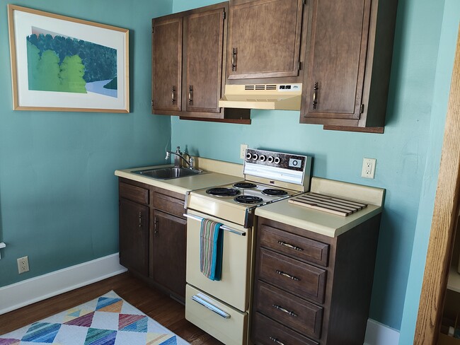 Kitchenette, stove and oven - 413 N Geneva St