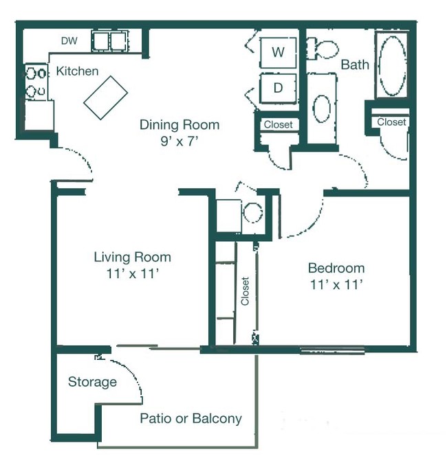 One Bedroom/One Bath - Lower - Sand Creek Apartment Homes