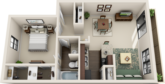 Birch 1x1 - Timber Run Apartments
