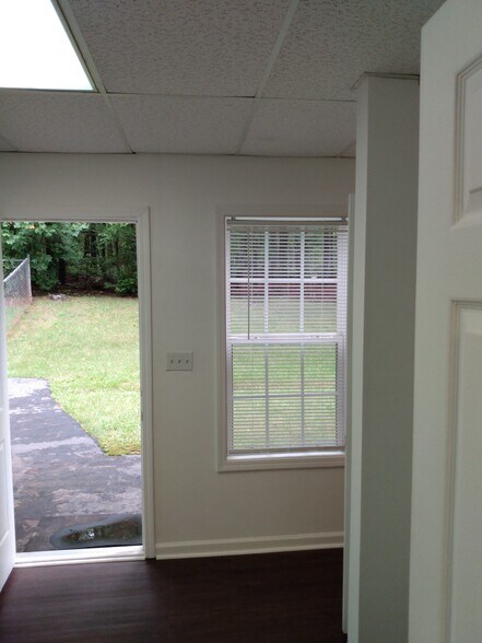View looking out entrance door to secluded property - 1346 Center Point Rd