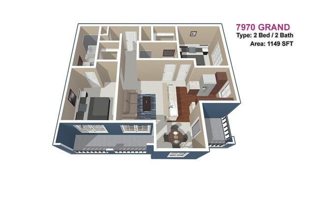 2 BED / 2 BATH - 7970 Grand