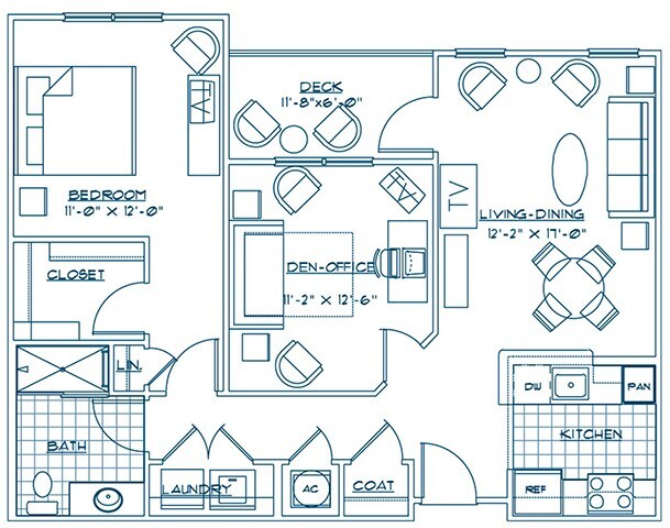 The Oxford | 1 Bed / 1 Bath + Den - The Lodge at BridgeMill