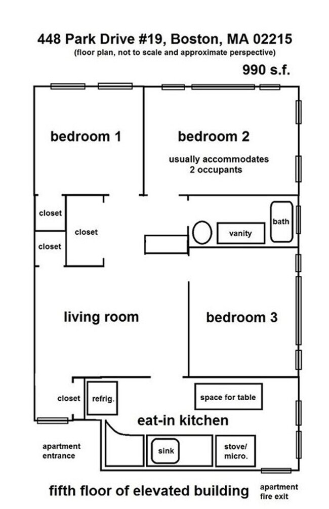 Building Photo - Southwest facing 5th floor 3 bedroom in elevator building.