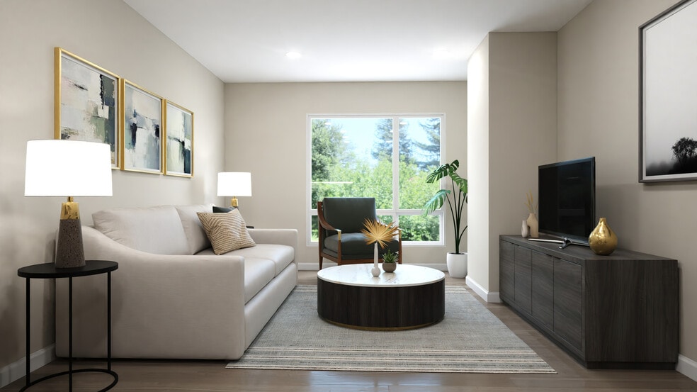 The Exchange at Spring Hill Station - Living Room Rendering - The Exchange at Spring Hill Station