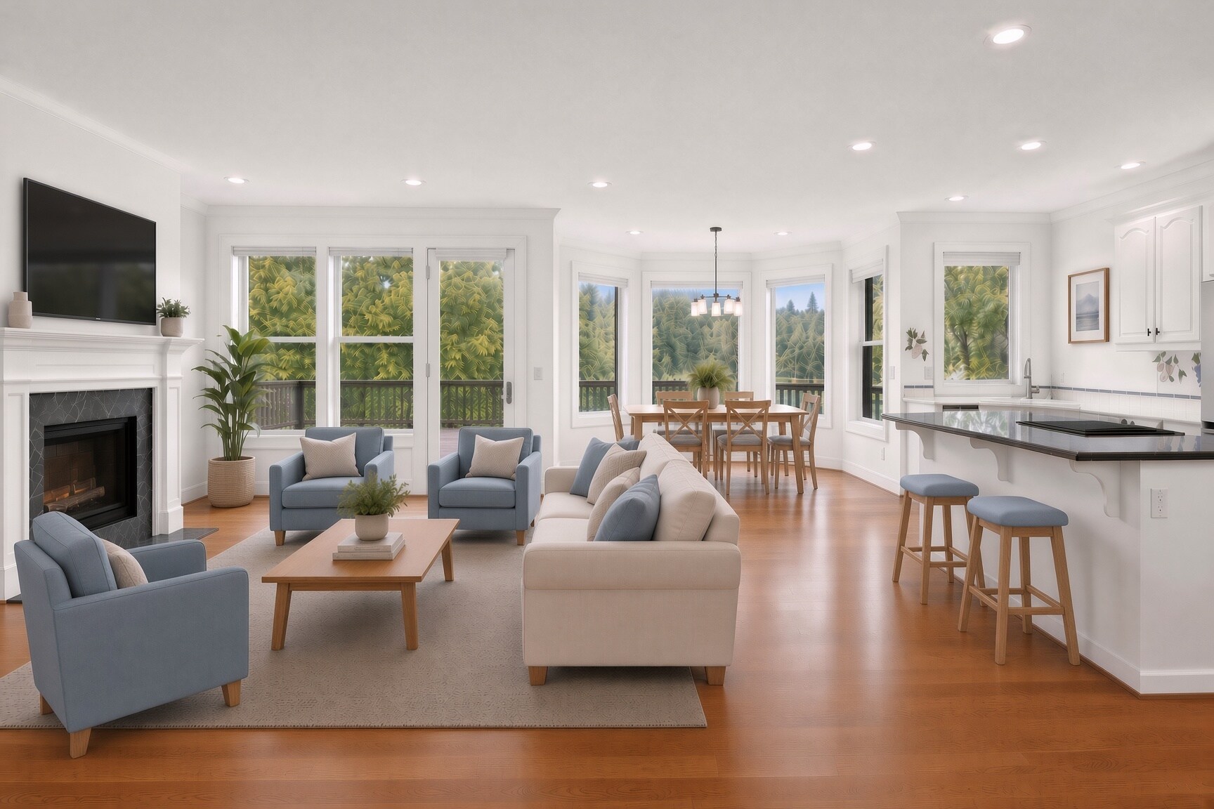 Great room, nook and kitchn - 1645 SE Oak Shore Ln