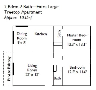 2Bdrm 2Bath-Extra Large Treetop Apartment - Encino Towers
