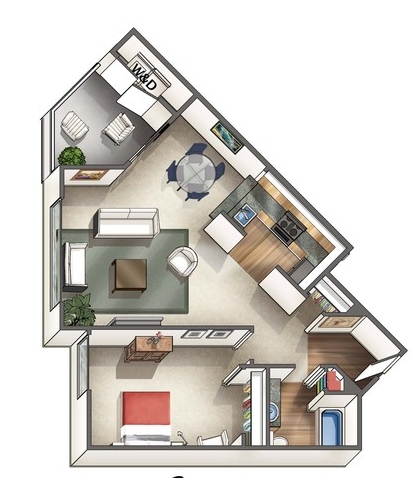 1BR/1BA - Vaseo Apartments
