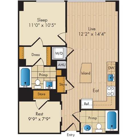 Floorplan - Flats 130 at Constitution Square