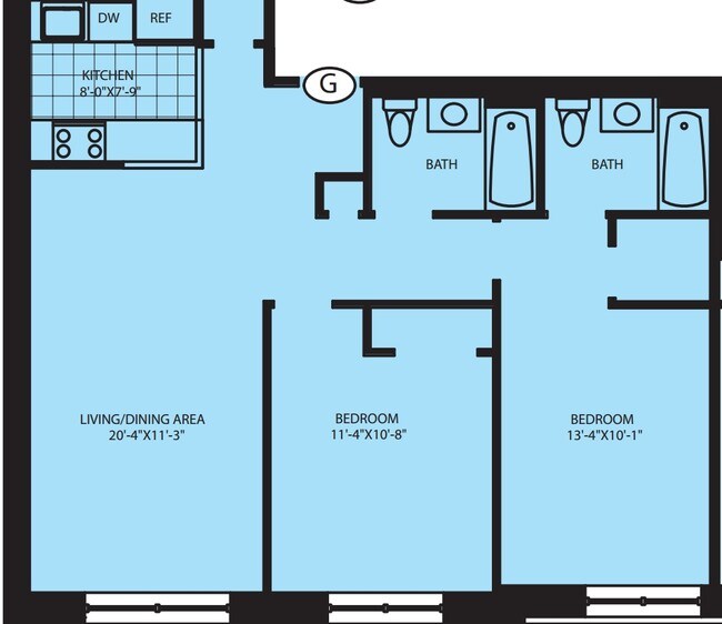 2BR/2BA - The Andrew