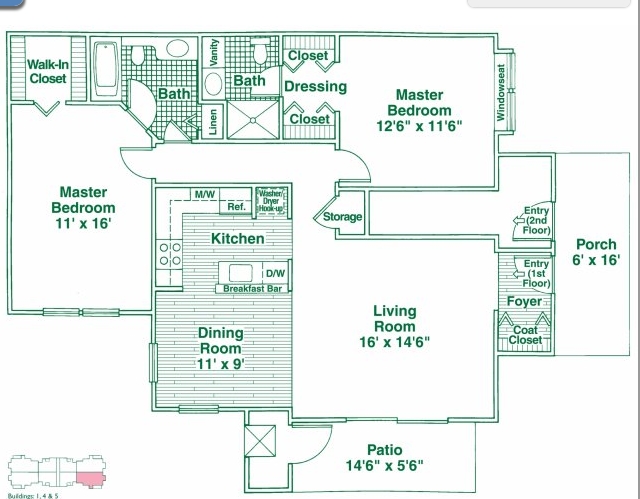 2 Bedroom, 2 Bath - D - Village Club on Franklin
