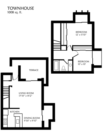 2BR/1BA Townhouse - Old County Road Apartments