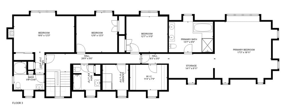 Floor Plan 2nd Floor Bedroom Level - 40 Possum Rd