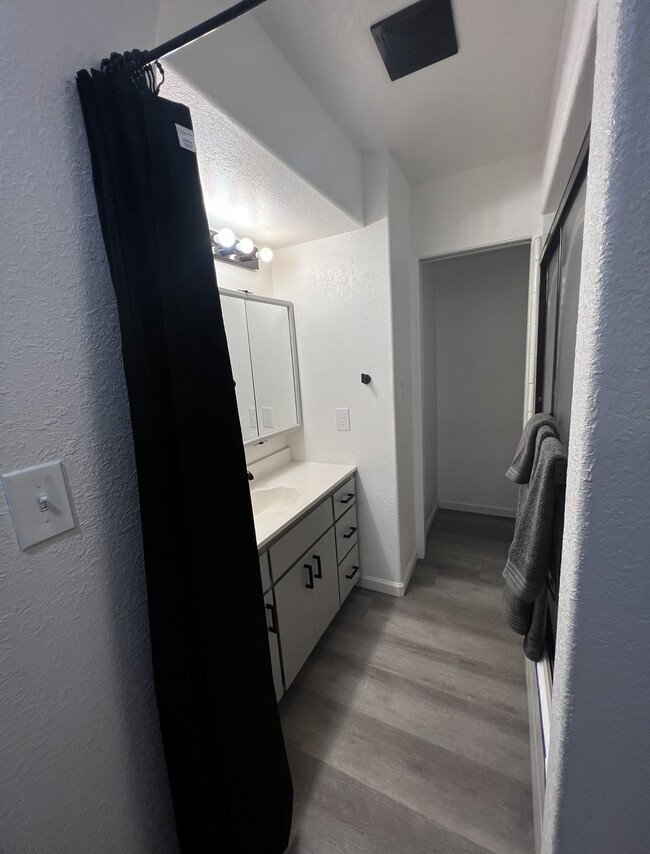 Bathroom area for studio. - 3127 W Tulare Ave