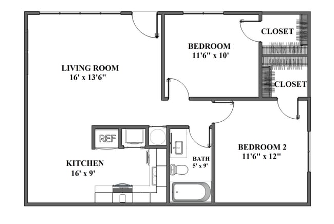 Floorplan - Monte Vista Apartments