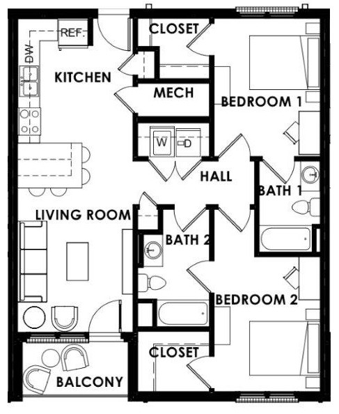 Floorplan - The Balcony Apartments