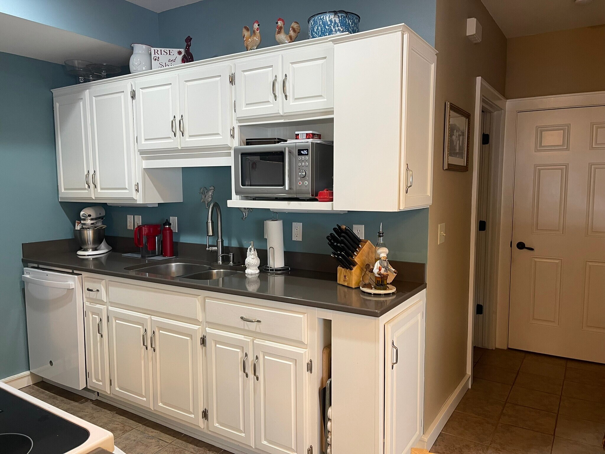 Quartz counters, ample work space & cabinets. Dishwasher. - 2010 E Iron St