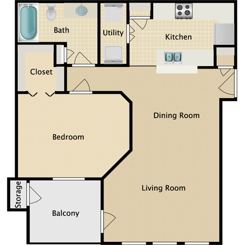 Floorplan - Stonebriar Apartment Homes