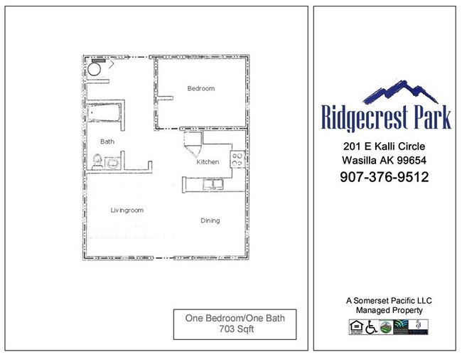 RDCRST-One Bedroom FP - Ridgecrest Park Apartments