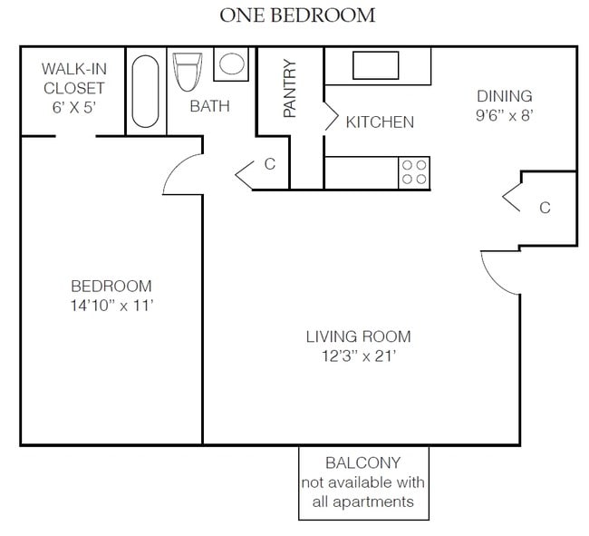 1BR/1BA - Deer Creek Apartments