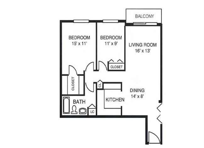 2BR/1BA - Riverwoods Apartments