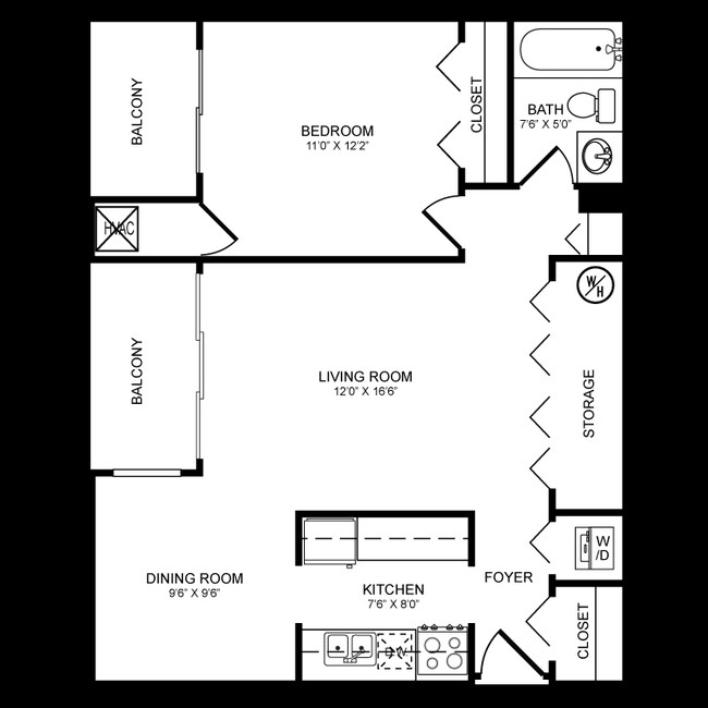 1BR/1BA - Water's Edge Apartments