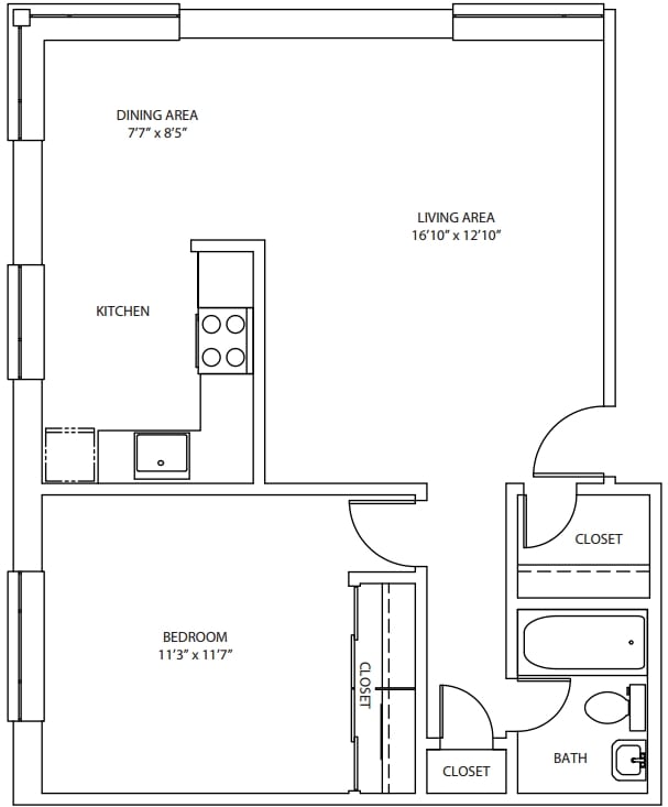 1BR/1BA - Josephine Apartments
