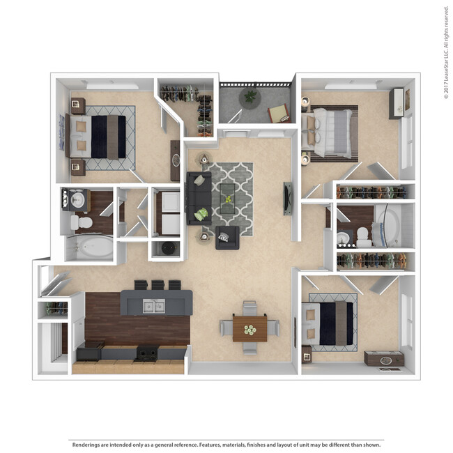 Three Bedroom | Two Bath 1226 square feet - The Monaco at Waterford Lakes