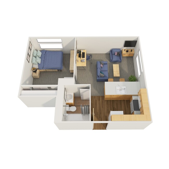 1 bed corner | 1x1 | 473 sq ft - Meta Christy House